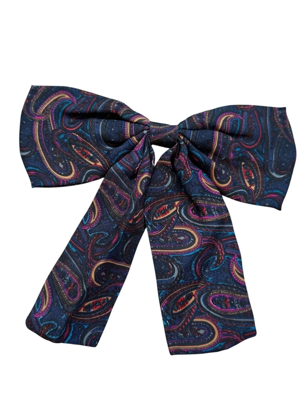 VTG 80/90s ribbon brooch Bow Set Of 2 Paisley Preppy NEW Pin Cloth Medallion